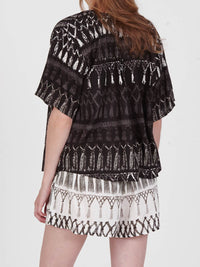 FRINGES BLACK cropped shirt