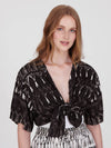 FRINGES BLACK cropped shirt