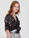 FRINGES BLACK cropped shirt