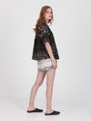 FRINGES BLACK cropped shirt