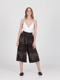 FRINGES BLACK wide leg culotte