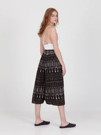FRINGES BLACK wide leg culotte