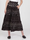 FRINGES BLACK midi skirt with extra band on waist back