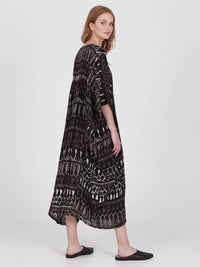 FRINGES BLACK loose shirt dress