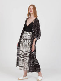 FRINGES BLACK loose shirt dress
