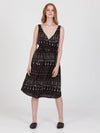 FRINGES BLACK midi wrap dress