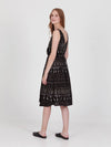 FRINGES BLACK midi wrap dress