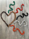 KIRKI glasses leather chain - fuchsia