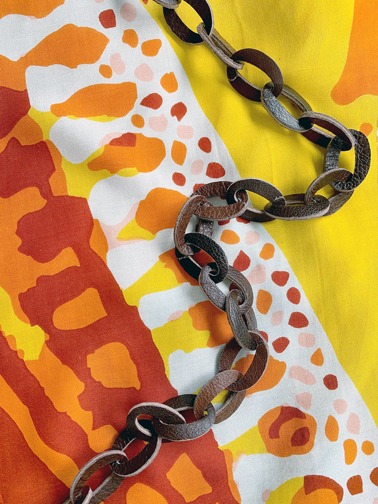 KIRKI glasses leather chain - brown