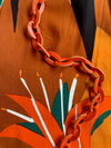 KIRKI glasses leather chain - orange