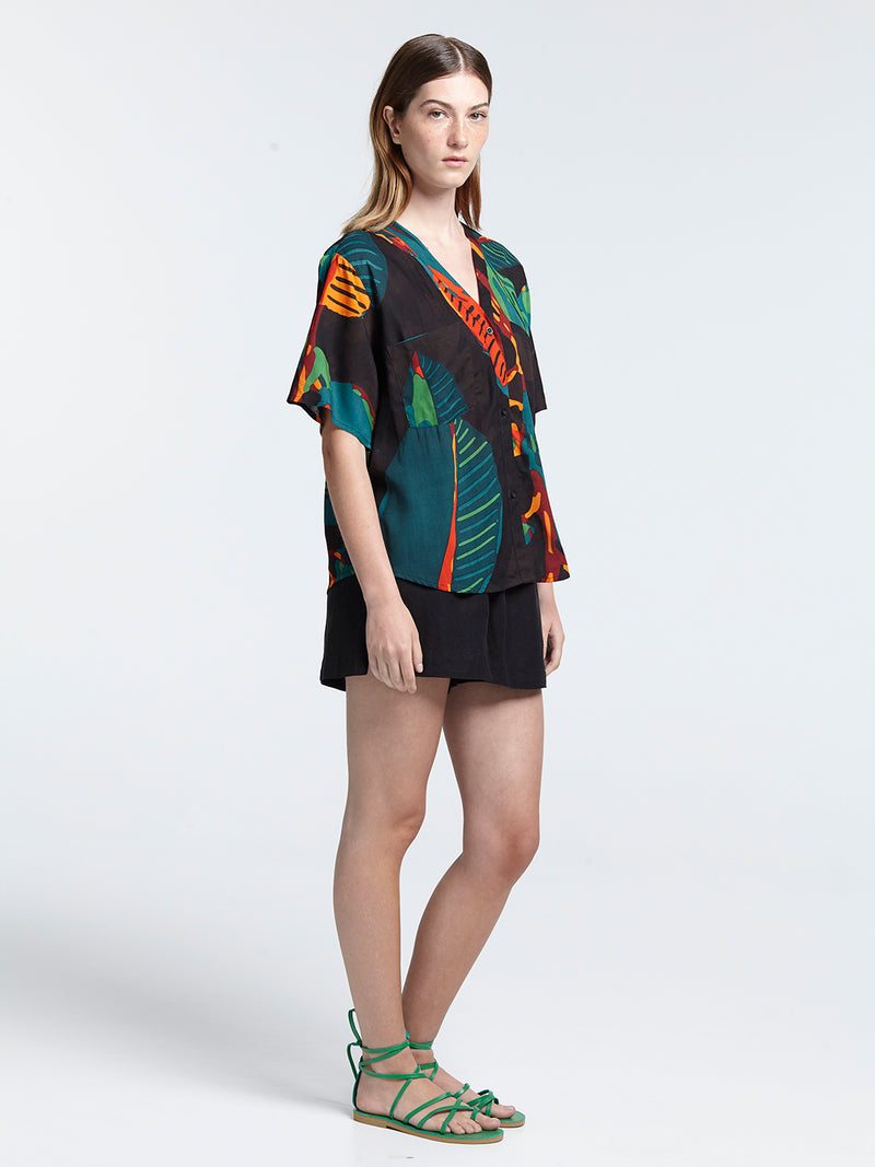 FICUS BLACK cropped shirt