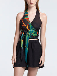 FICUS BLACK wrap top