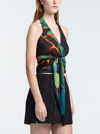 FICUS BLACK wrap top