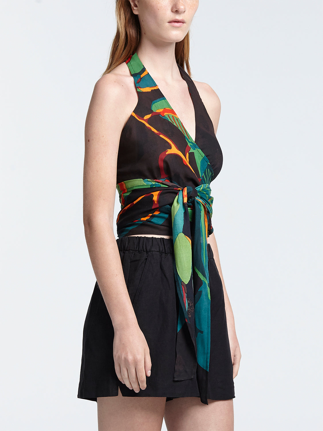 FICUS BLACK wrap top