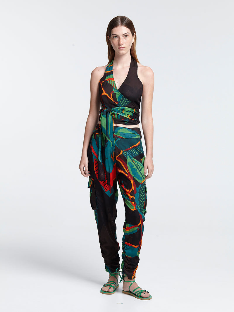 FICUS BLACK wrap top