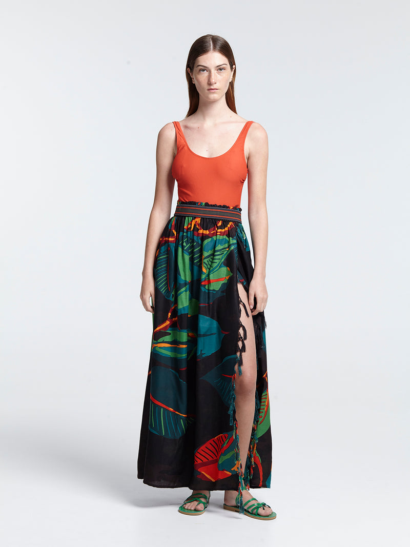 FICUS BLACK maxi pareo skirt