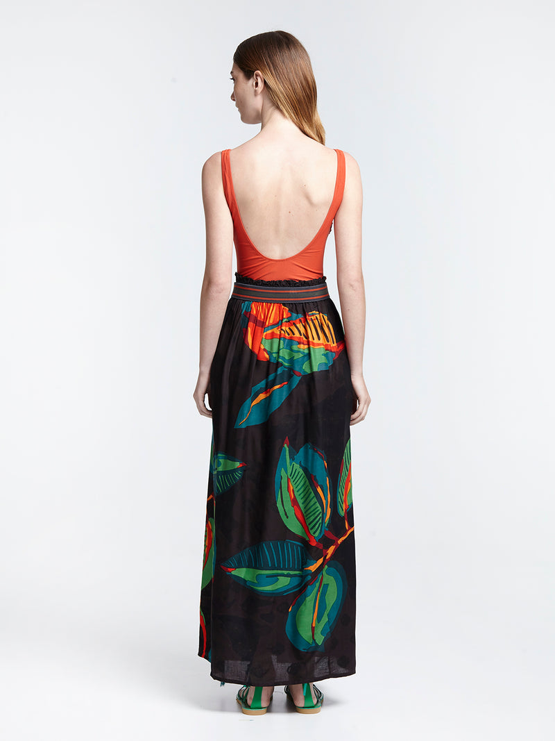 FICUS BLACK maxi pareo skirt