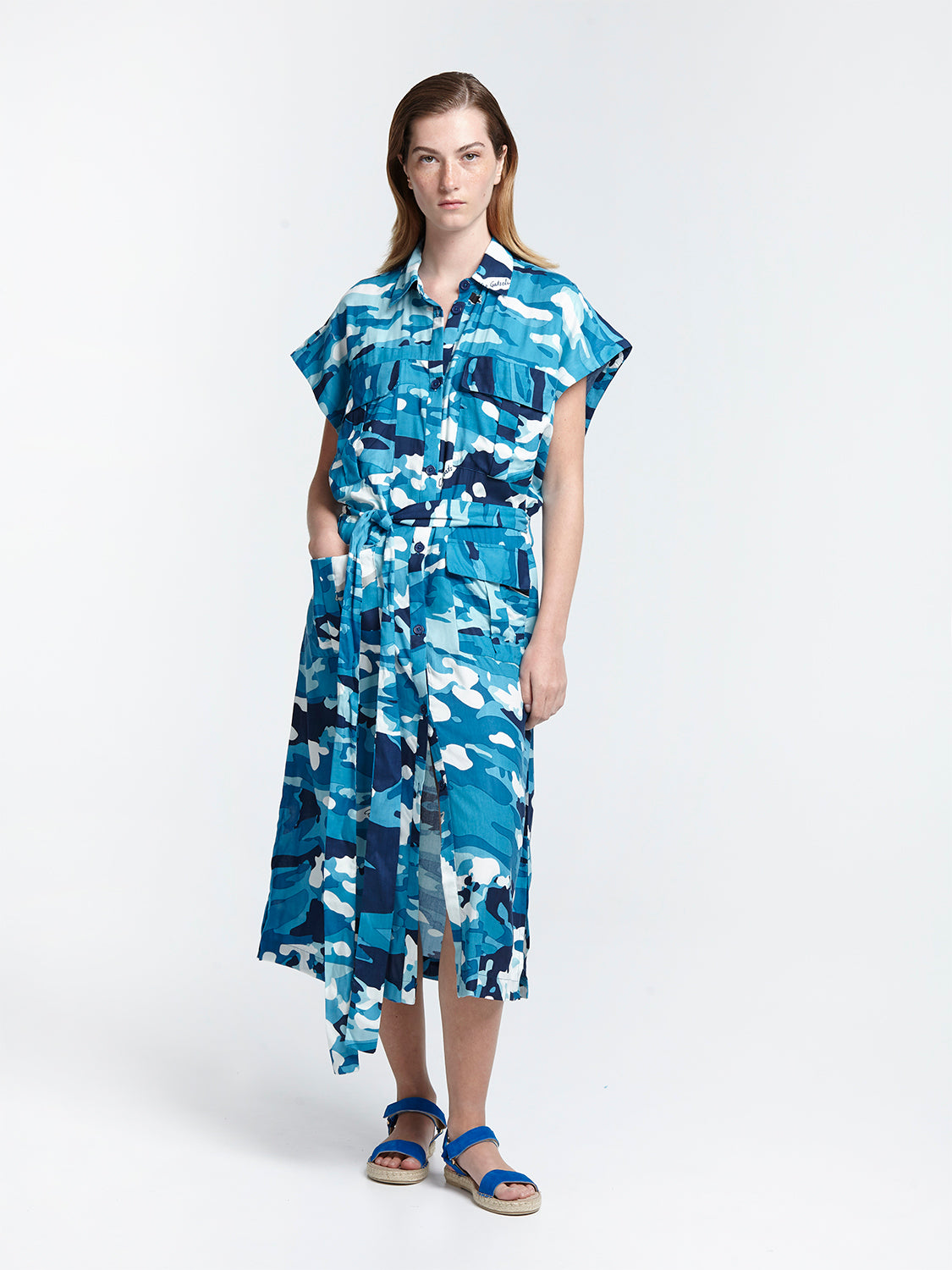 SALPARO sleeveless safari dress