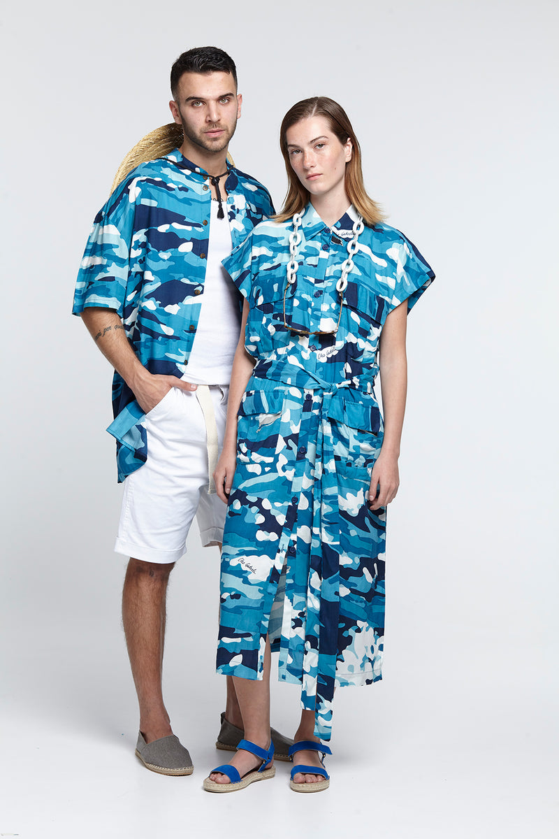 SALPARO sleeveless safari dress