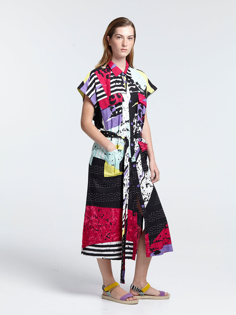 ZIGGY sleeveless safari dress