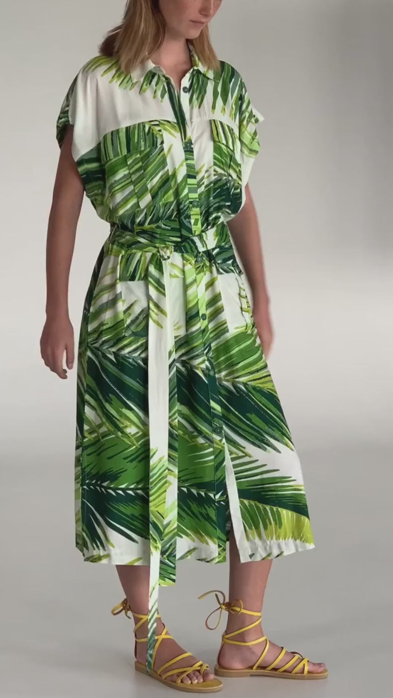 PALMA sleeveless safari dress