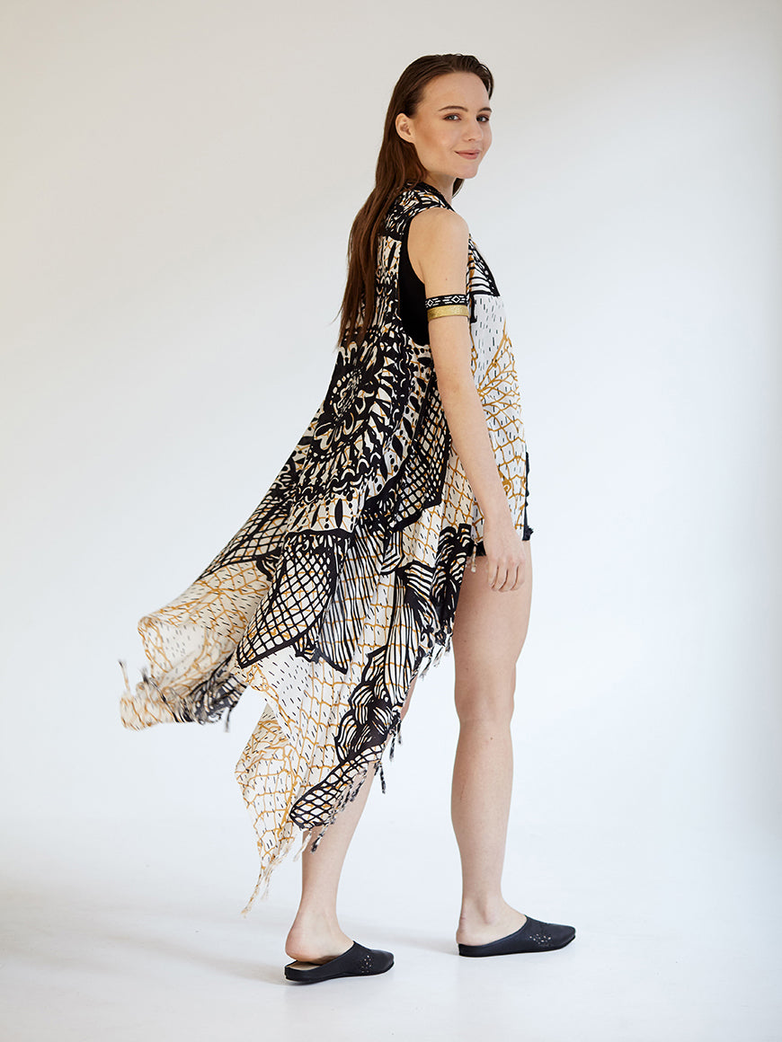 FISHNET MANDALA pareo vest