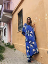SUMMER BLOSSOM BLUE maxi caftan