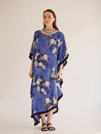 SUMMER BLOSSOM BLUE maxi caftan