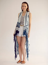 PORCELAIN BLUES pareo vest