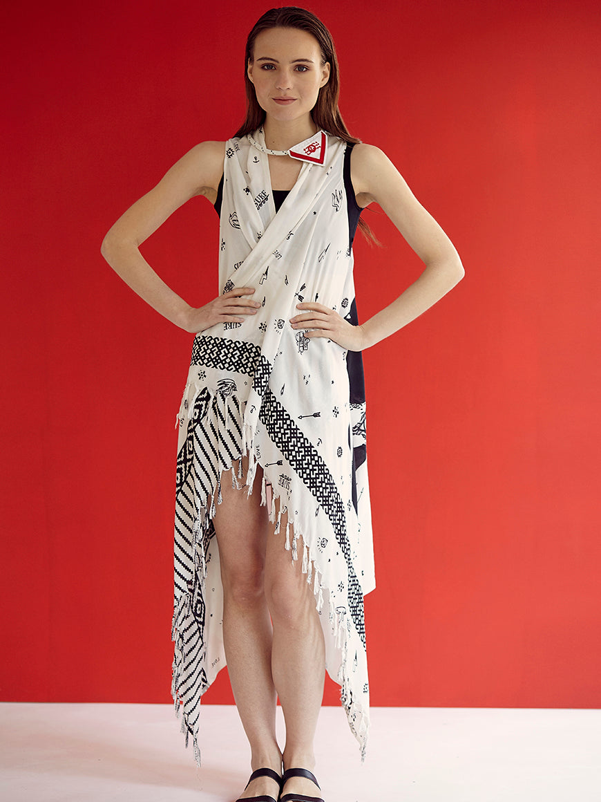MACHO MAN WHITE pareo vest