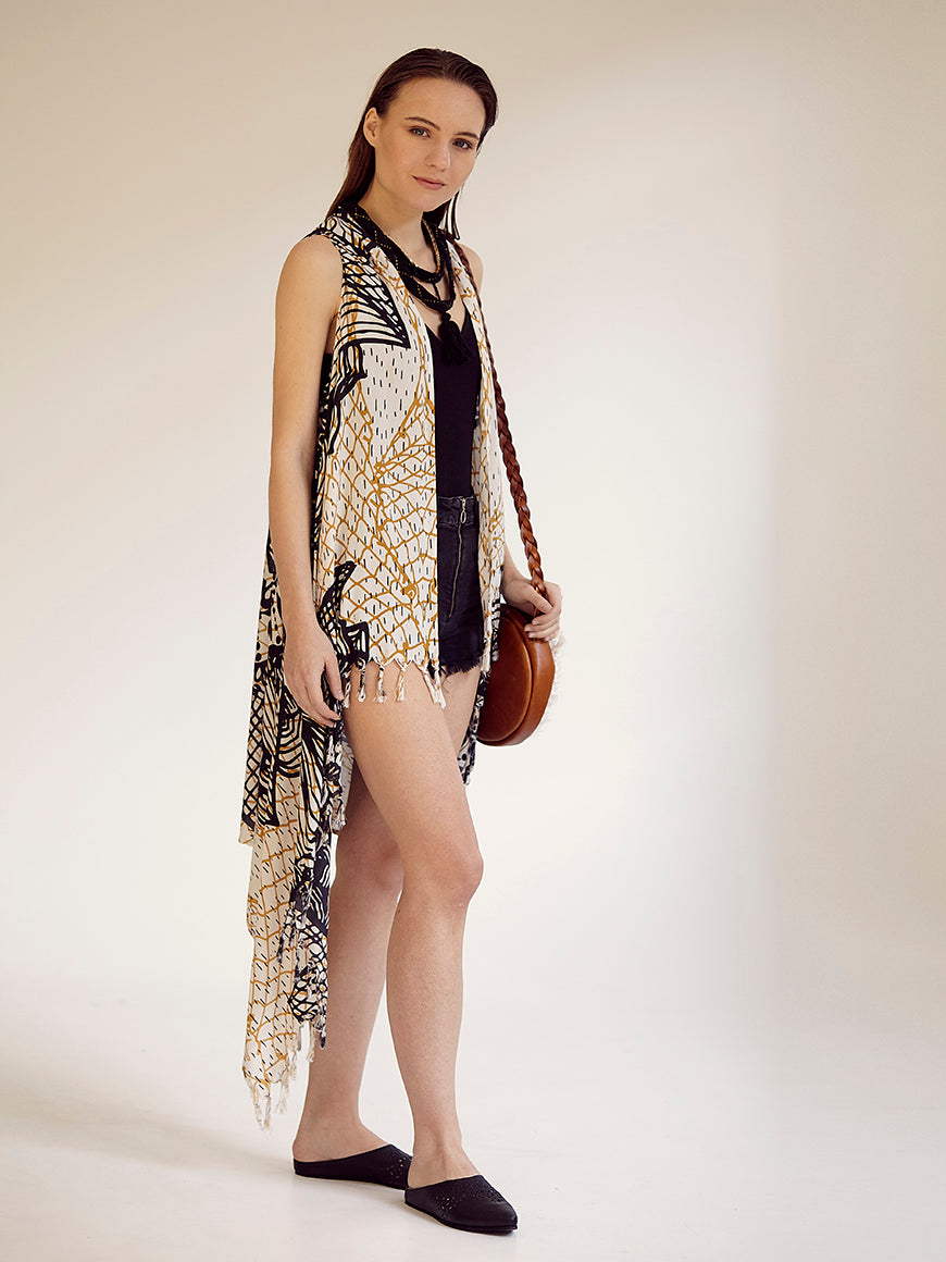 FISHNET MANDALA pareo vest