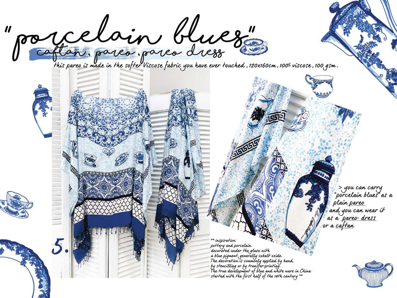 PORCELAIN BLUES pareo